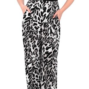 Foxblood Wide Leg Lounge Pants - Leopard (sold out size on site)